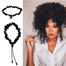 5 Peças Elásticos de Cabelo Ajustáveis Suporte para Rabos de Cavalo Curly Loc Ties Ajustáveis Estilo Headpiece Penteado Feminino