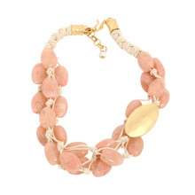 Delicate Pink Beaded Chain Necklace Perfect For Casual Or Formal