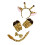3/4PCS Giraffe Performances Costume Set-Light color antlers 1