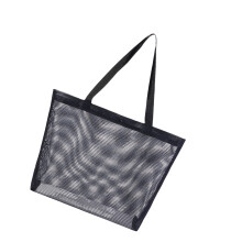 Portable Folding Mesh Quick Dry Beach Bag Large-Black L