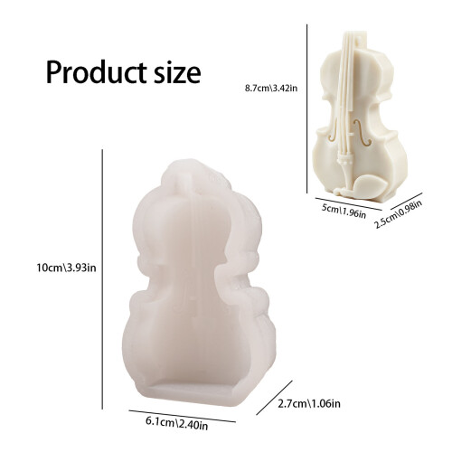 Violin Shape Silicone Molds Heat Resistant for Making Candle 2