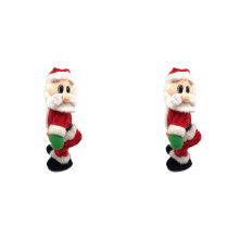 2X Tanzender Weihnachtsmann, Musikalischer Elektrischer Singender Tanzender Weihnachtsmann, Hüftschüttelfigur, Gedrehtes Hüftspielzeug,