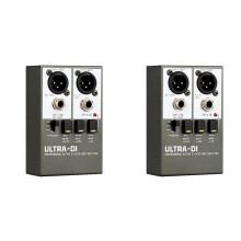 2X New DI Box Audio Active 2-Channel High Frequency Interference Guitar Instrument for Stage Audio Isolator