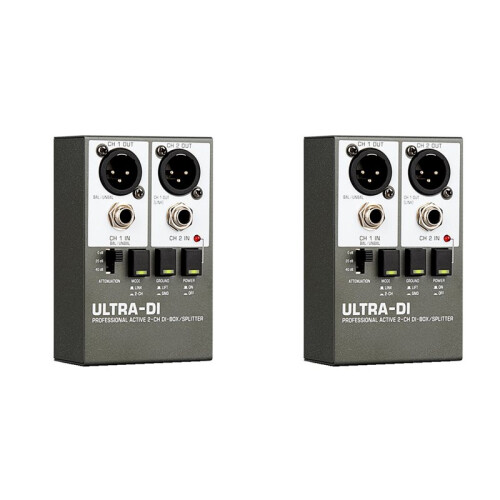 2X New DI Box Audio Active 2-Channel High Frequency Interference Guitar Instrument for Stage Audio Isolator