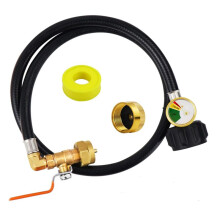 Propane Refill Adapter Hose Propane Extension Refill Hose with Gauge and /Off Control Valve for 1LB Propane GasTank