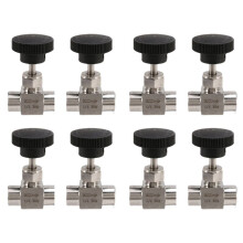 8X 1/4 Pulgada BSP Rosca Hembra Igual SS 304 Acero Inoxidable Control de Flujo Válvula de Aguja de Cierre