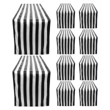 10 Pack Table Runner Polyester Table Decor Classic Black and White Striped Table Runner Modern Elegant Design