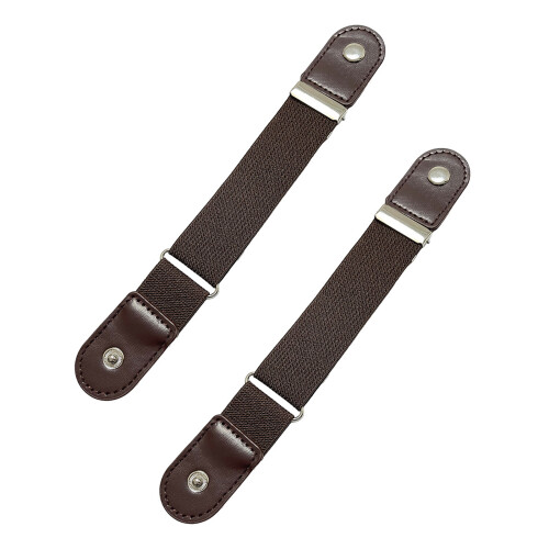2er-Pack elastische Taillengürtel ohne Löcher für Jeans,-Kaffee