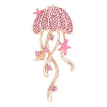Elegant Jellyfish Brooch With Sparkling Rhinestones For-Pink