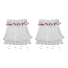 Miniatuur Ruffle Lace Gordijn voor 1/12 Doll House-Rood
