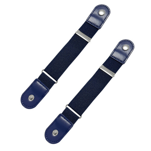 Pack de 2 ceintures élastiques sans trou pour jeans,-Bleu marine