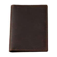 Retro Crazy Horse Leather Passports Holder Genuine Full-coffee