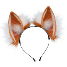 Plüsch Wolf Ohren Stirnband Süße Lolitas Kopfbedeckung-f weiß
