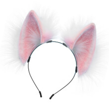 Furs Cats Wolf Ears Hairhoop Headwear Anime Fancy-pink white