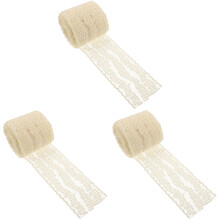 3Rolls Beige Lace Trim for Sewing DIY Skirt Collar Headwear and Crafts