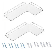 8x11.8 Inch Clear Corner Shelf Wall Mount Set of 2, Acrylic Corner Floating Shelves, Wall Organizer Shelf for Bathroom