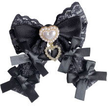Elegante schwarze Strass-Brosche aus Spitze für Damen,-NEIN. 2