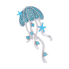 Elegante Quallenbrosche mit funkelnden Strasssteinen für-Blau