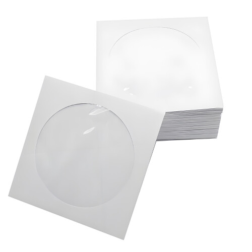 Sacs de rangement pour disques en papier blanc, 1-400 pièces
