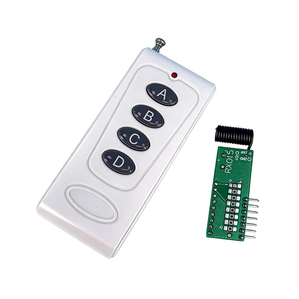 433Mhz 4Ch Wireless Relay Rf Remote Control Receiver & 4 Button Transmitter For Garage Door Gate 4712478021727