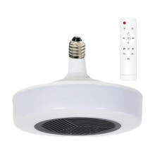 LED Ceiling Fan Light With Heating Fan Remote Control E27 Shower