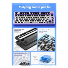 Wired Mechanical Keyboard Kit with Knob RGB Light Gasket Custom Aluminum Hot-Swap Laptop Office Gamer Wired Keyboard A