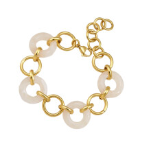 Elegant Two Tone Interlocked Bracelet Portable And-JDB0103310WT