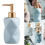 Nordic Glazed Ceramic Soap Dispenser with Weight Pump for-White 3