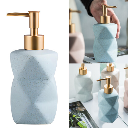 Nordic Glazed Ceramic Soap Dispenser with Weight Pump for-White 2