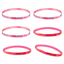 6 Stück schweißabsorbierende Stirnbänder, Unisex,-rot rosa