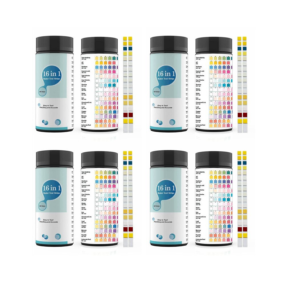 16 In 1 Water Test Kits,400Pcs Drinking Water Testing Strips,Tap And Well Water Test Strip&Etesting For Ph,Lead,Chlorine 4712553205561