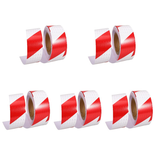 5Rolls Pet Warnband Mit Reflektierenden Diagonalstreifen Für Außen
