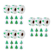 9 Festliche Geschenkaufkleber Weihnachtsbaum Selbstklebend Bunt