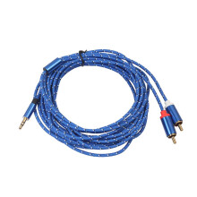 3,5mm Audiokabel Blau Signalwandler Auf 2 Stereoanschlüsse