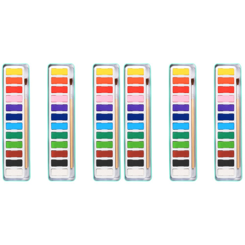 6Sets Aquarellfarben Set Stabile Box 12 Farben Mit Für Anfänger