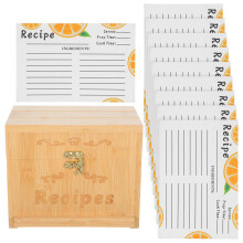 Eleganter Beiger Rezeptbox Aus Holz Mit Phone- Und Kartenhalter