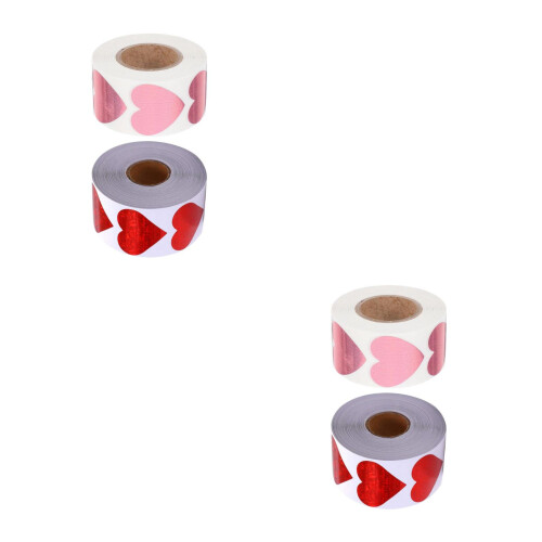 4Rolls Selbstklebende Herzaufkleber Bunt Langlebig Für Einladung