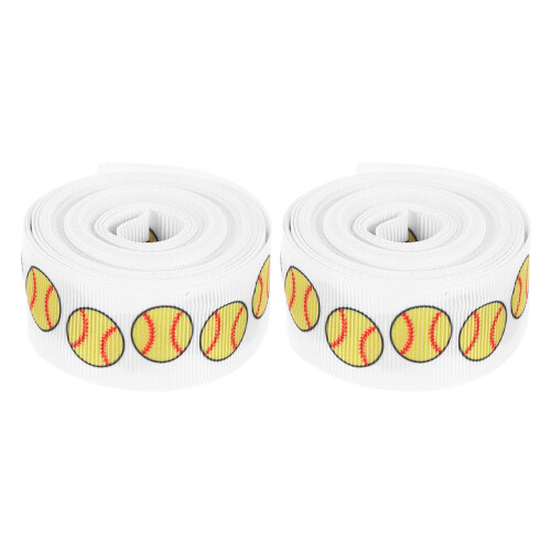 2Rollen Mehrfarbiges Baseballstoffband, Robust, Partydeko