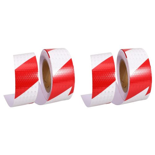 2Rolls Reflective Warning Tape Pet Bright Colors for Vehicles
