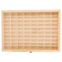 80Fächer Holzbox Beige Für Stein- Und Kristallaufbewahrung Modular