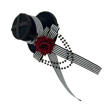 Gothic High Crowned Hat Hair Clip Headdress Props Perfect-Black