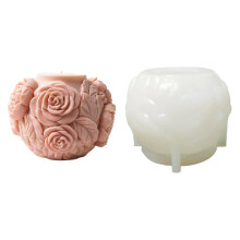 Moule à bougie en Silicone en forme de Rose, pour bricolage,-14