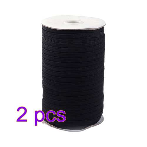 2Rolls Schwarzes Stretchband Polyester Für Kleidung Und Nähzubehör