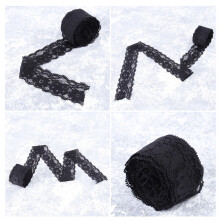 5Yards Schwarzes Spitzenband Elastic Mit Bastelband