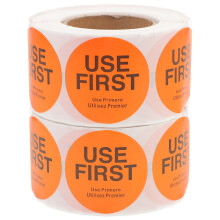 2Rollen Use First Aufkleber Lebensmittel Lagerung Selbstklebend Orange
