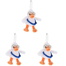 3Stk Weiße Plüsch Schlüsselanhänger Süße Hängende Deko Puppen