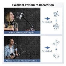 24Pack Acoustic Panels with Self-Adhesive, 110.4Inch Sound Proof Foam Panels,Sound Panels High Density, Black