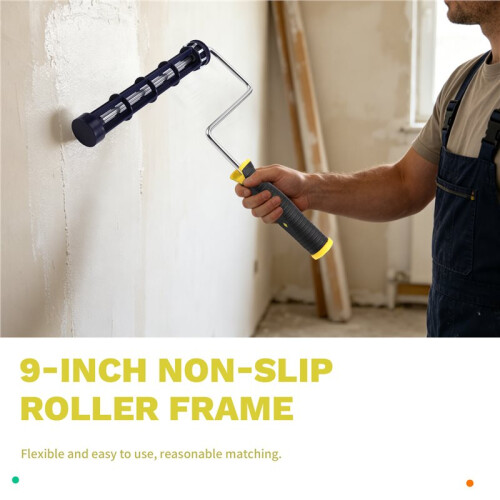 Paint Roller Frame for General Core Roller Covers, 9-Inch Non-Slip Roller Frame