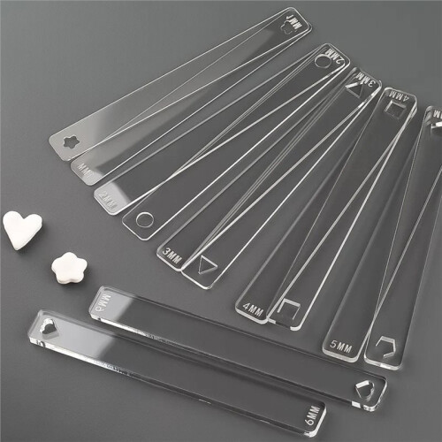 12Pcs 6 Sizes Acrylic Clay Depth Guide for Jewelry Making, Polymer Clay Pottery Tool 2