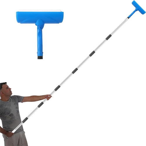Kit de Rolo de Pintura para Teto com Haste Extensora de 2,74 M (9 Pés), Rolo de 25 cm (10 Polegadas), Sem Gotejamento e Sem Respingos, para Tetos e 2